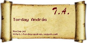 Torday András névjegykártya