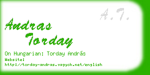 andras torday business card